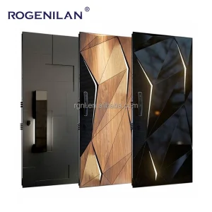 3D Carving Solid Security Aluminum Entry Exterior Entrance Doors