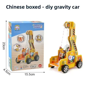 Cross-border Science Small Production stem Experimental Toys Handmade DIY Gravity Car Unisex 0-3M Paper Travel Materials Package