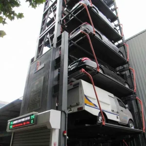Modern Vertical Rotary Parking System with Nine Levels and Cloud Based Management for SUV Lots