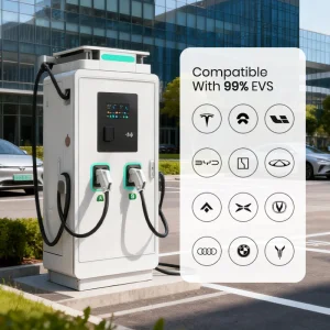 New Wallbox-Mounted Floor Type 120-240kw Double Gun DC Car Station EV Charger CCS1 CCS2 for Electrocar