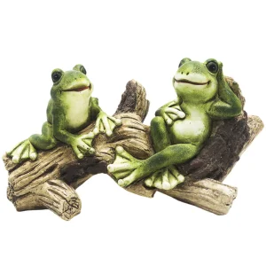 Cheap Whimsical Frog Duo on Tree Stump