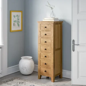 Manufacture Wholesale Bedroom Living Room Hotel Modern 7 Solid Wood Tallboy Chest of Drawers