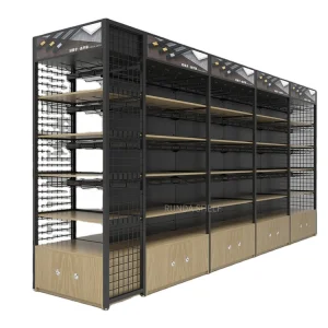 Single Side Mesh Shelf Stable High-end Large Capacity New Four-column Landing Steel Display Stand 40# From Runda Shelf
