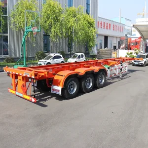 40 Tons Durable Thick Tyre Skeleton Semi Trailer