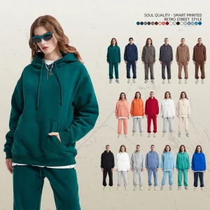 The 350g Fleece Drawstring Pocket Hoodie Supports Print Customization