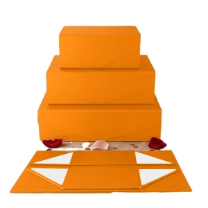 35*23*10cm Folding Craft Box Gift Box Eco Friendly Luxury Packaging Orange Foldable Gift Box for Small Business