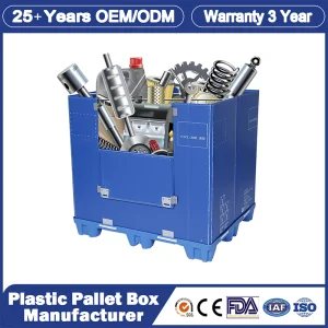 1200*1000*975mm/1200*1000*1000mm/1350*1150 Lightweight Customized Plastic Foldable Large Heavy Duty Pallet Collapsible Bulk Save Space Container with Lid
