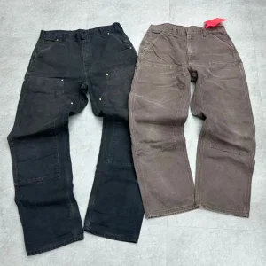 Custom Denim Factory Heavy Duck Canvas Double Knee Front Carpenter Pants Tactical Skate Work Pants Twill Cargo Pants