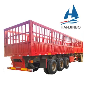 Best Price China 2 Axle 5 Ton Coal Transport Cage Side Wall Semi Drop Fence Log Box Van Cargo Trailer