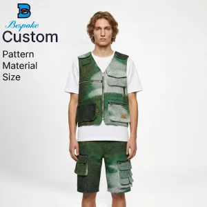 Custom Tapestry Vest Cargo Shorts Set