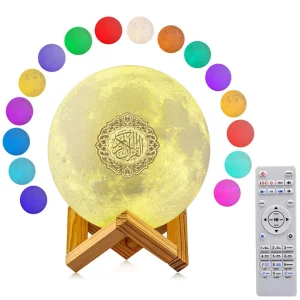 Professional Factory More Colors 3D Night Moon Light Quran Muslim Allah Eid Ramadan Speaker with USB Charge
