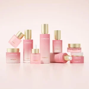 Wholesale Unique Colored Transparent Cosmetic Packaging Set Custom Printed Face Cream Jar Glass Lotion Bottle with Pump