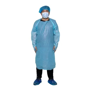 Bata de CPE desechable 55g Bata de CPE aislante reutilizable y lavable a prueba de agua