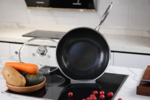 Durable High Quality Tri-Ply Stainless Steel Non-Stick Coating 30cm Wok