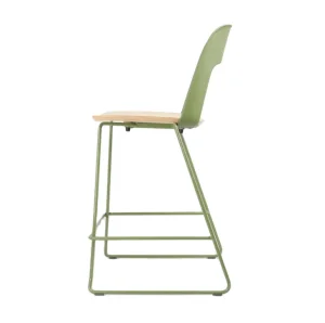 New Design Scandinavian Steel Stackable Bentwood High Barstool-Eco-Friendly Durable &amp; Strong for Home Bar Living Room Hotel Use