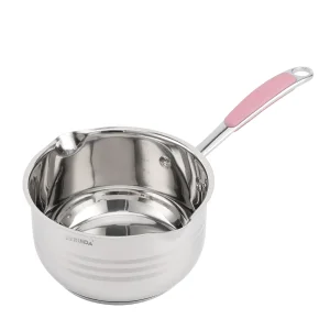 Various Capacity Kitchemware Stainless Steel Saucepan with Colorful Handle