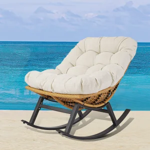 Modern Leisure Patio Wicker Furniture Outdoor Garden Porch Rattan Aluminum Rocking Chairs for Sale
