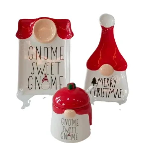 China Christmas Gnome - Themed Dolomite Ceramic 3 - Piece Set Exporter, Company