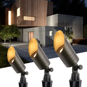 Anti-Glare Solid Brass Stake Garden Lights Outdoor Waterproof LED Landscaping up Spotlights