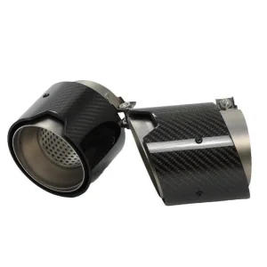 Glossy Carbon Fiber Muffler Tip for BMW G80 M3 G82 M4 2021-2024 Exhaust Tips Stainless Steel Rear Tail Pipe Throat Trim
