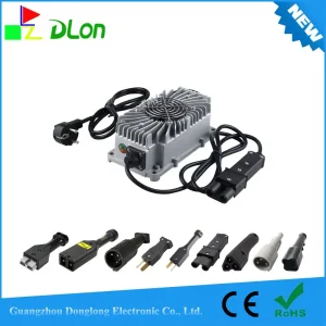 300W 48V 5A Golf Cart Big Round Head Smart Aluminum Alloy Pulse Repair Charger Manufacturer Wholesale