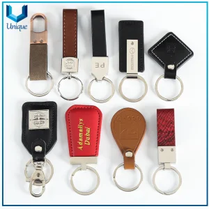 3D Metal Leather Keyring