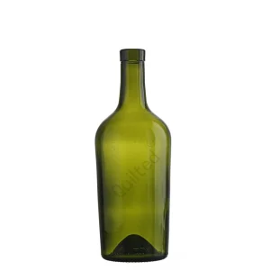 750 ml green liquor bottle