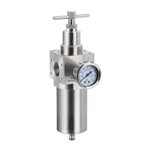 Filtro de Ar de Regulador Pneumático de Aço Inoxidável 316L de Alta Qualidade Sfr200 Sfr400 Sfr600 com Suporte e Manômetro 0-4MPa