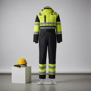 Chaqueta de invierno de seguridad OEM, aislante, de alta visibilidad, ropa de trabajo protectora