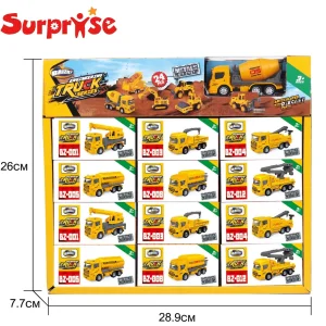 Mini Sliding Alloy European Construction Truck 1: 64 Scale Diecast Toys Birthday Gift