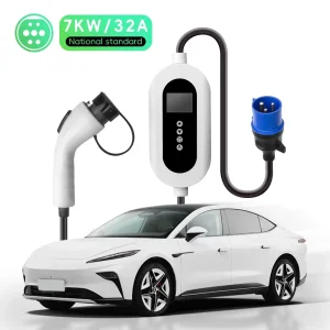 Portable EV Charger 7kw 32A GB/T AC Electric Vehicle Charging Cable with Industrial Plug