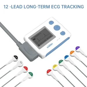 Portable 24-Hour 12-Lead ECG Holter Monitor