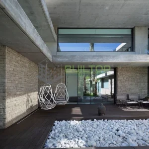 Elegant Frameless Panoramic Sliding Glass Door with Slim Aluminum Frame