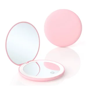 Double Sided LED Light Travel Makeup Portable Mirror