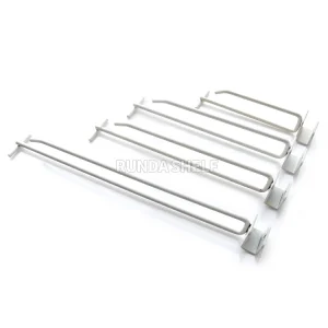 RD Free Pattern Pegboard Perforated Panel with Looped Metal Lock and Cow Hooks for Display Slatwall Hook Product