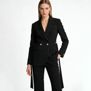 Fashion Women's Double Breasted Blazer Suit Jacket