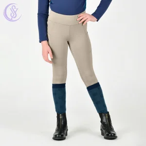 Cozy Soft High Waisted Compression Equestrian Riding Tights for Kids