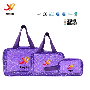 Eco-Friendly PVC Cosmetic Bag Zipper Closure Letter Custom Logo Reusable Makeup Pouch Factory Wholesale for Beauty Travel Use