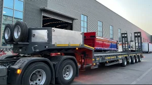 Heavy Duty Lowbed Semi Trailer for Greece