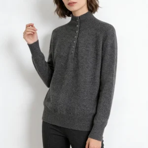 High-quality Women's Sweaters Customizable Button Embellishments