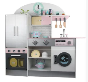 Game Gift Wooden Pretend Play Kitchen With Utensil Toys for Kids Boys Girls