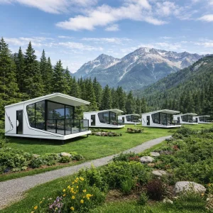 Casa de cápsula espacial galvanizada modular prefabricada y desmontable para uso en proyectos temporales y permanentes