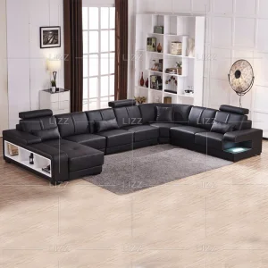 Foshan U-Shape Modular Leather Sofa