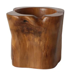 Organic Teak Vase Stand, Flower Vase, Handmade Wood Accent for Interiors