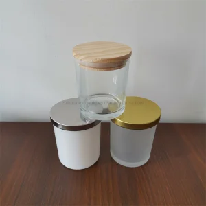 200ml 300ml 430ml Color Frosted Glass Candle Jar Glass Jar for Fragrance Candle Making
