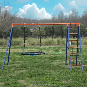 Zoshine Durable Swing Set and Climbing Frame Customized Color Outdoor Swing Set for Children and Adult Backyard Fun