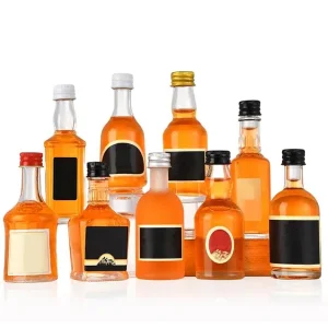 Mini 50ml Glass Liquor Bottle with Metal Cap for Vodka Whiskey Beverage Gin Spirits