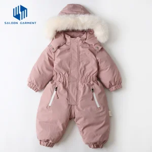 Abrigo acolchado de algodón para niños, traje de esquí de una pieza, ropa exterior de una pieza, ropa de invierno para niños