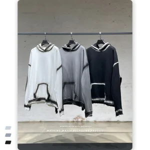 Sport Clothing Wholesale Plain Hoodies Streetwear Trend Loose Fashion Graffiti Inkjet Hoodies for Couple
