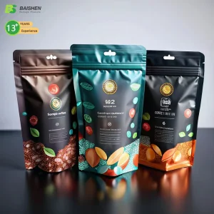 Custom Aluminum Foil Resealable Stand Up Pouch Smell Proof Zipper Mylar Packaging Pouch Bag Food Packaging Pouch